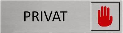 CombiCraft Aluminium Deurbordje "Privat " 165x45mm met tape