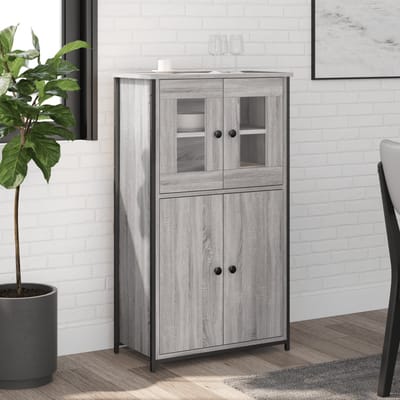 vidaXL - Hoge - kast - 62x32x106,5 - cm - bewerkt - hout - grijs - sonoma