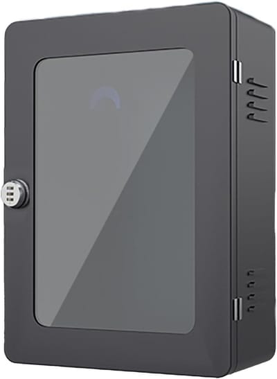 Laadstation Beschermbox - Afsluitbare Oplader Box - Opladers Beveiligen - Roestwerend Staal Glas - 76 x 56 x 31 cm