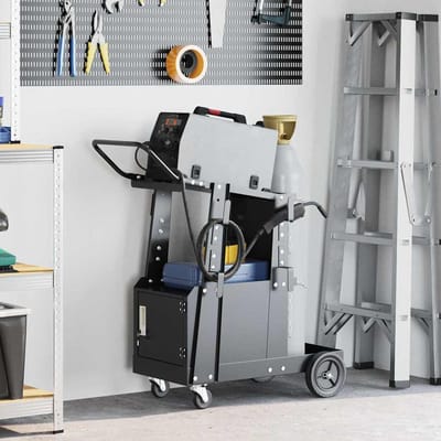 vidaXL Laswagen Zwart 91 x 47 x 96 cm Staal