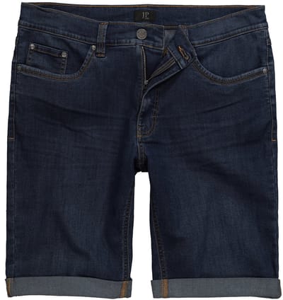 JP 1880 - Heren - Colorjeans-bermuda FLEXNAMIC® 5-pocket modern straight fit - Navy blauw - Maat 70
