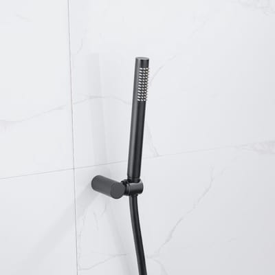 FugaFlow Eccelente Sobrado Badkamer handdoucheset incl staafhanddouche - houder - slang glad Zwart