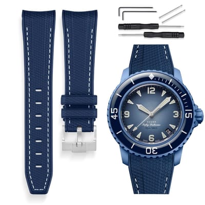 Dailygoods- Horlogeband 22 mm - Duurzaam LSR-silicone - Compatibel met Blancpain x Swatch Scuba Fifty Fathoms - Sporthorloge - Installatieset inbegrepen - Comfortabele pasvorm - Horloge