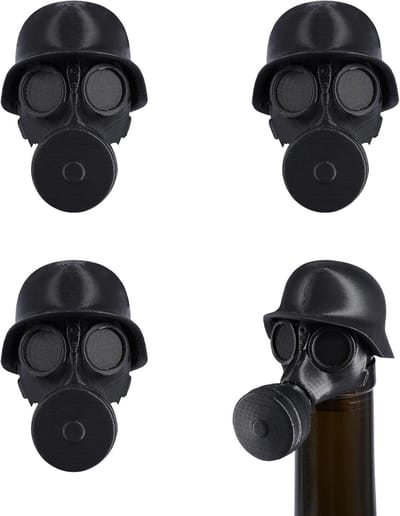 4 stuks Bierfles afsluit dopjes - Creatieve helm bierdop - Anti insecten dopjes - Festival Dop - bierdoppen - Hersluitbare - Geschikt voor drank- of waterflessen - zwart