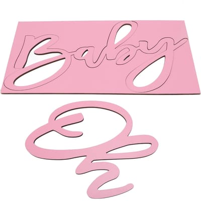 Oh Baby Houten Bord Plaque Oh Baby Bord Uitsparing voor Gender Reveal Feesten Kinderkamer Decoratie Roos roze