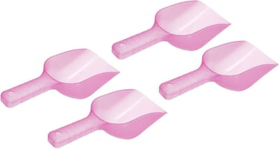 Set van 4 Plastic IJslepels voor Keuken en Bar, Ideaal voor Feesten en Drankjes, Roze 15,9 x 3,4 x 2,4 cm