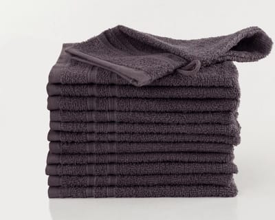 Homéé Washandje FeelGood due fancy antraciet 15x22cm 100% Katoen badstof set van 12 stuks