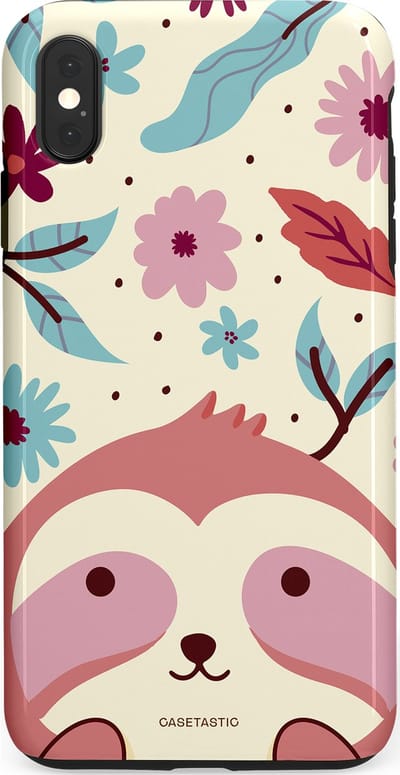 Casetastic Hoesje Geschikt voor Apple iPhone Xs Max - Stijlvolle Beschermende Duo-layer Case - Luiaard knuffels