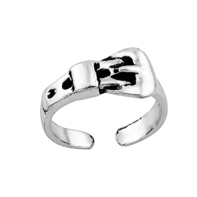 WeLoveSilver - Zilveren teenring - Verstelbaar - Riem gesp design
