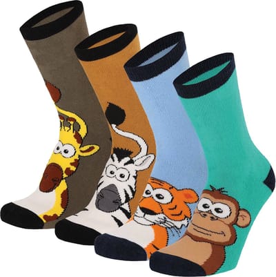 Apollo Huissokken Jongens Kind 4-Pack Antislip - Maat 35-38