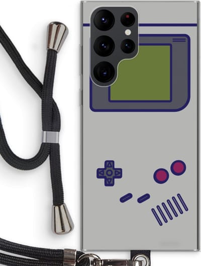 Case Company® - Hoesje met koord geschikt voor Samsung Galaxy S22 Ultra hoesje met Koord - Game On - Telefoonhoesje met Zwart Koord - Bescherming aan alle Kanten en Over de Schermrand