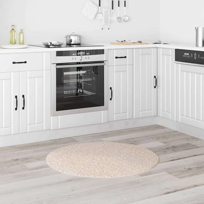 vidaXL - Antislip - Shaggy - Tapijt - Crème - 90 - x - 90 - cm - PP
