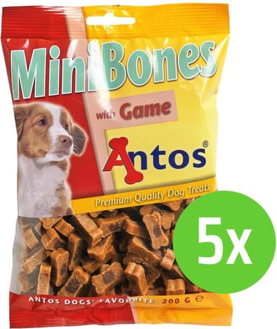 Antos Mini Bones Duo Wild - hondensnoepjes - 200 gram - 5 Verpakkingen