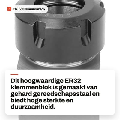 Dailygoods- Klemmenblok Hoge Sterkte - ER32 Spantang - Draaibank Behuizing - Graveermachine - Duurzaam - Gehard Gereedschapsstaal