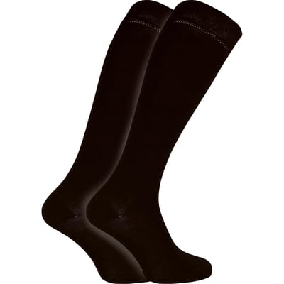 Set van 2 kniehoge bamboesokken met patroon voor dames - Zwart