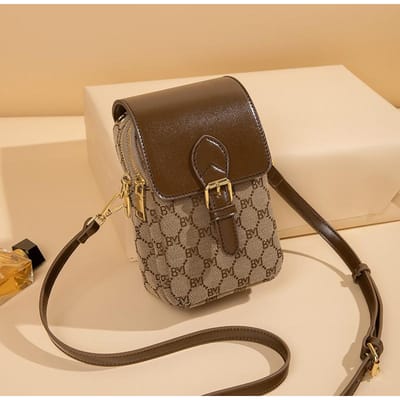 Dames Stijlvol Retro Design Mini Mobiele Telefoontas met Een Enkele Schouder Crossbody Tas brown