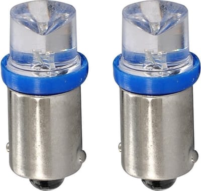 Ba9s auto lamp 2 stuks T4W blauw | LED kentekenverlichting/signaalverlichting | 12V DC