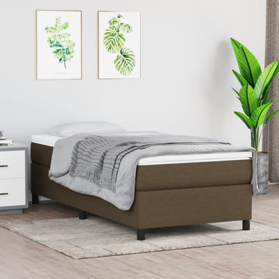 vidaXL - Boxspring - bed - 100x200 - cm - stof - donkerbruin