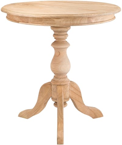 CLP Wiva Bijzettafel - rond - hout - 70cm diameter - voor woonkamer en eetkamer - Mindihout met tafelblad - natura