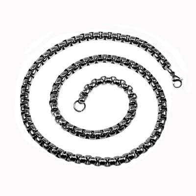60cm x 6,5mm Jaseron Ketting Heren - Roestvrij Staal - Ronde Schakelketting