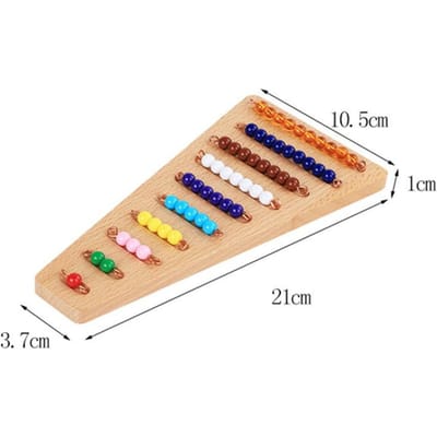 Montessori Getallen 1-9 Internationale Versie Kralenframe Wiskundig Speelgoed Kleurrijk Kralen Stap Tien Bord Groep Educatief Speelgoed beige