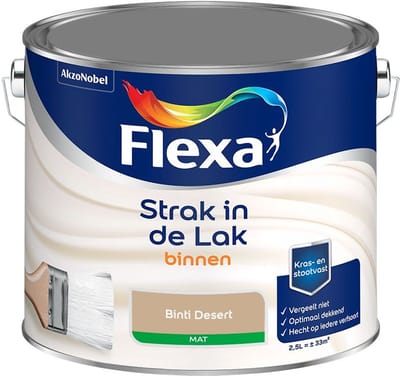Flexa - Strak In De Lak Binnenlak Mat - Binti Desert - Mengverf - 2,5 L