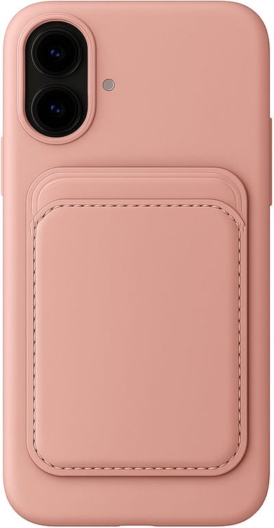 Geschikt voor iPhone 17 Pasjes houder Hoesje Case - Portemonnee Hoesje Cover - Roze