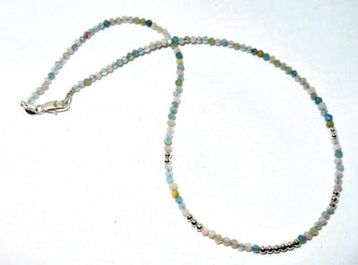 Natuurlijk Morganiet Collier, wit goud verguld