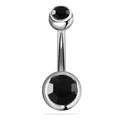 Navel Piercing - Zilver Met Steentjes