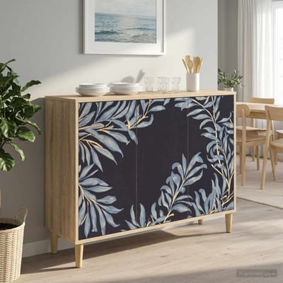 vidaXL - Dressoir - DOKKUM - Sonoma - 102 - x - 33 - x - 75 - cm - Bewerkt - hout