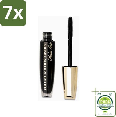 7 x L'Oréal Paris - Mascara - Volume Million Lashes Balm Noir - Zwart - 8,9 ml - Grootverpakking - Mascara - Volume - Verzorging - Wimpers - Hypoallergeen