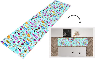 Keukenloper - Loper keuken - Design - Sticker - Make Up - Ringen - 200x50 cm - Keukenloper vinyl
