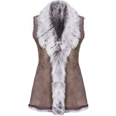 Lange damesbodywarmer van Toscana-schapenvacht-Sorocaba