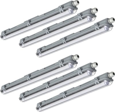 FastFix LED TL Armaturen 60 cm incl. LED TL lampen - Geschikt voor alle ruimtes - 6 stuks - Tl-buizen - Tl-armaturen - Tl-verlichting