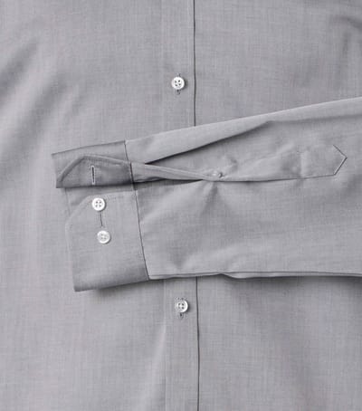 VENTI body fit overhemd - twill - zilvergrijs - Strijkvrij - Boordmaat: 42