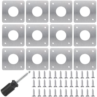 Dailygoods- Beschermplaten 12 Stuks - Metalen Platen 32 mm - Roestvrij Staal - Vogelhuisjes - Accessoires Broedkasten - Weerbestendig en Duurzaam - Nestkast