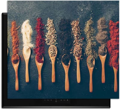 KitchenArt - Rustic Flavors - Inductie Beschermer - 52x35 cm - Kookplaat Beschermer - Luxe Afdekplaat Inductieplaat - Anti-slip & Oprolbaar - Beschermmat Inductiekookplaat
