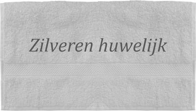 Handdoek - Zilveren huwelijk - 100x50cm - Wit
