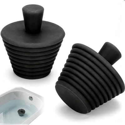 Set van 2 Universele Siliconen Deksel voor Keuken, Badkamer en Bidet - Zwart, Waterdicht en Duurzaam