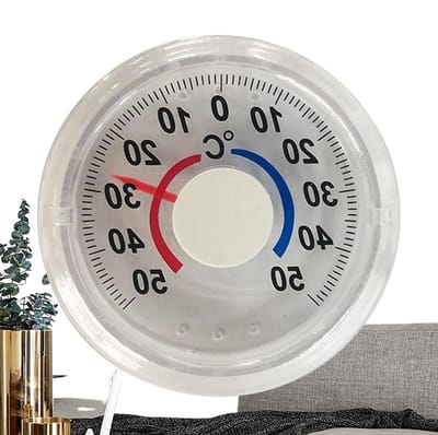 Raam Thermograaf - Temperatuurmeter Buiten - Buiten Temperatuur - Transparant Design - Diameter 11 cm - Zilver