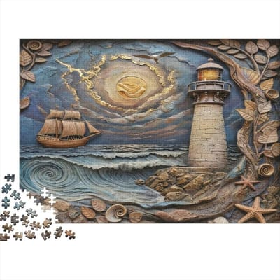Papieren Puzzel - 1000 Stukjes Puzzel - Ontspanning en Geheugentraining - Nauwkeurig Gesneden Stukjes - 52 x 38 cm - Oceaan