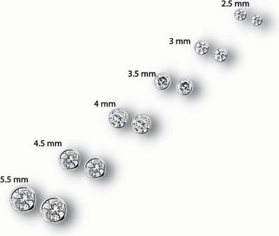 TFT Oorknoppen Zirkonia Zilver Gerhodineerd Glanzend 5mm
