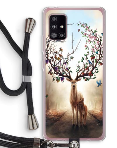 Case Company® - Hoesje met koord geschikt voor Samsung Galaxy A51 5G hoesje met Koord - Seasons Change - Telefoonhoesje met Zwart Koord - Bescherming aan alle Kanten en Over de Schermrand