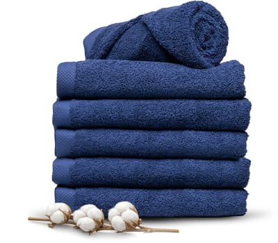 Miss Towels 70x140 Handdoeken Set 6 st.- 5 sterren Hotelkwaliteit - Badtextiel - Luxe Badhanddoeken - Zachte Badlakens - Marine Blauw - Made in Portugal