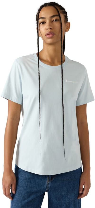 Champion T-shirt Dames Short Sleeve T shirt Blauw - Maat S