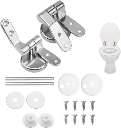 2 stuks wc-bril bevestiging van zinklegering, roestvrij met antibacteriële coating en gummimoffsels – geschikt voor MDF, hout en resin wc-brillen in badkamer, hotel en openbare ruimtes