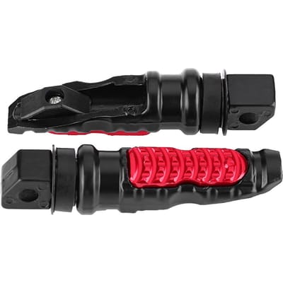 1 Paar Aluminium Universele Motorfiets Passagiers Achtervoetsteunen met 8mm Gat Rood rood
