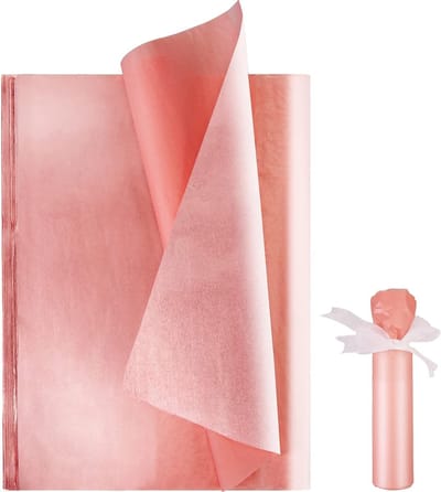 Roze Goud Metallic Cadeaupapier in Bulk, 100 Vellen voor Verjaardagen, Bruiloften en Creatieve Projecten
