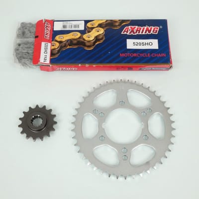 Kit chaîne Axring pour Moto Kawasaki 750 Z 2007 à 2013 15x42 Pas 520 Alésage 80mm Neuf