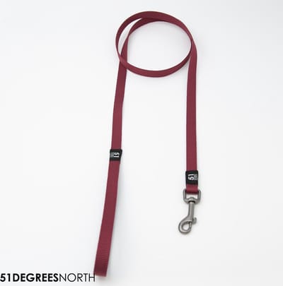 51 Degrees North - Wanderful - Leash - Nylon - Flat - Burgundy - 150cmx16mm